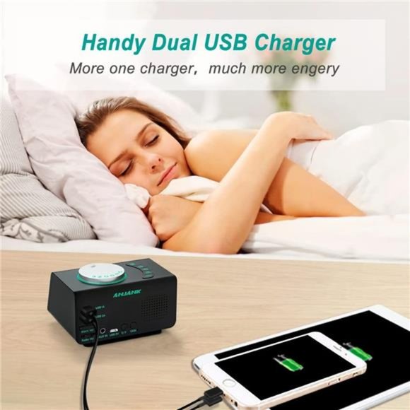 Small Digital Alarm Clock Radio - FM Radio,Dual USB Charging Port,Dual Alarm - Picture 5 of 5